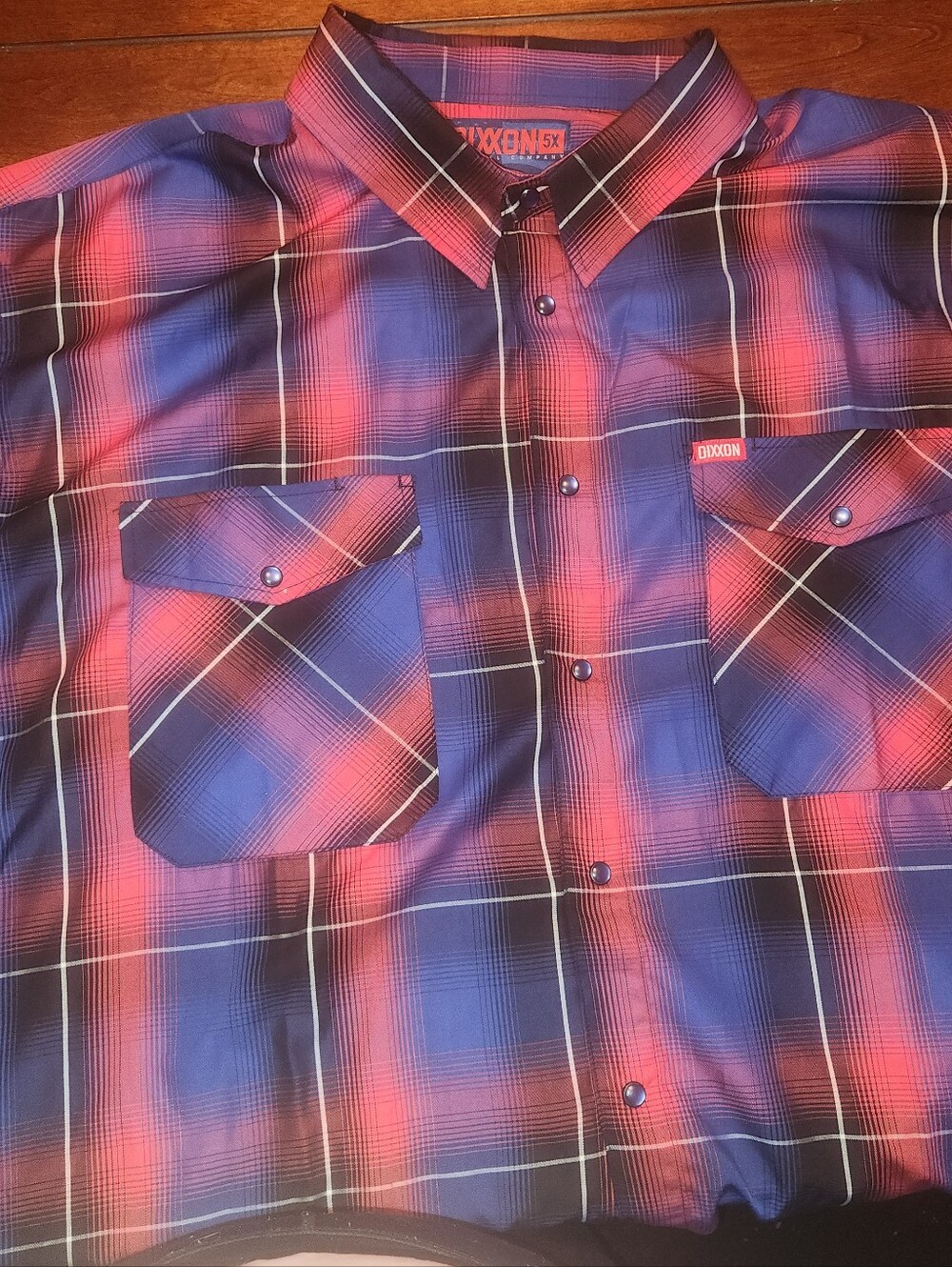 DIXXON Men's Red & Blue Plaid Button-Down Shirt